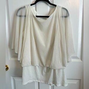 Micro Glitter Banded Blouson Top NWOT